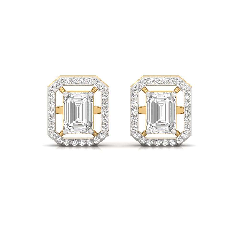 Emerald Cut Statement Earrings Lab Grown Diamonds