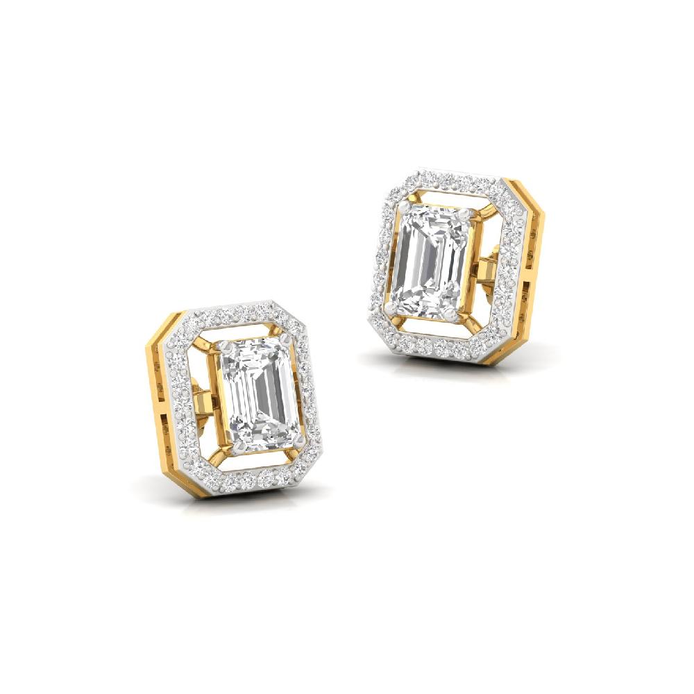 Emerald Cut Statement Earrings Lab Grown Diamonds