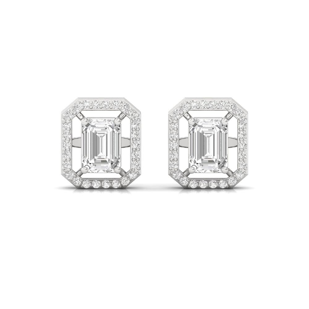 Emerald Cut Statement Earrings Lab Grown Diamonds