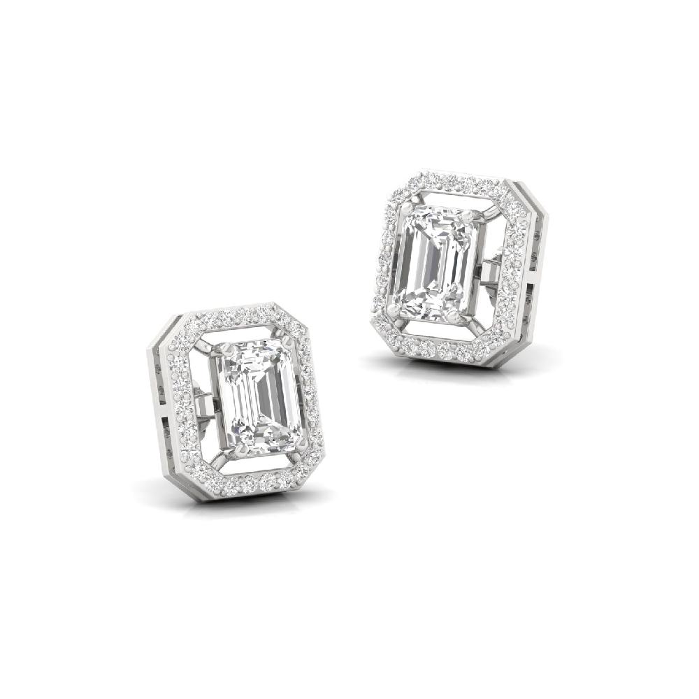 Emerald Cut Statement Earrings Lab Grown Diamonds