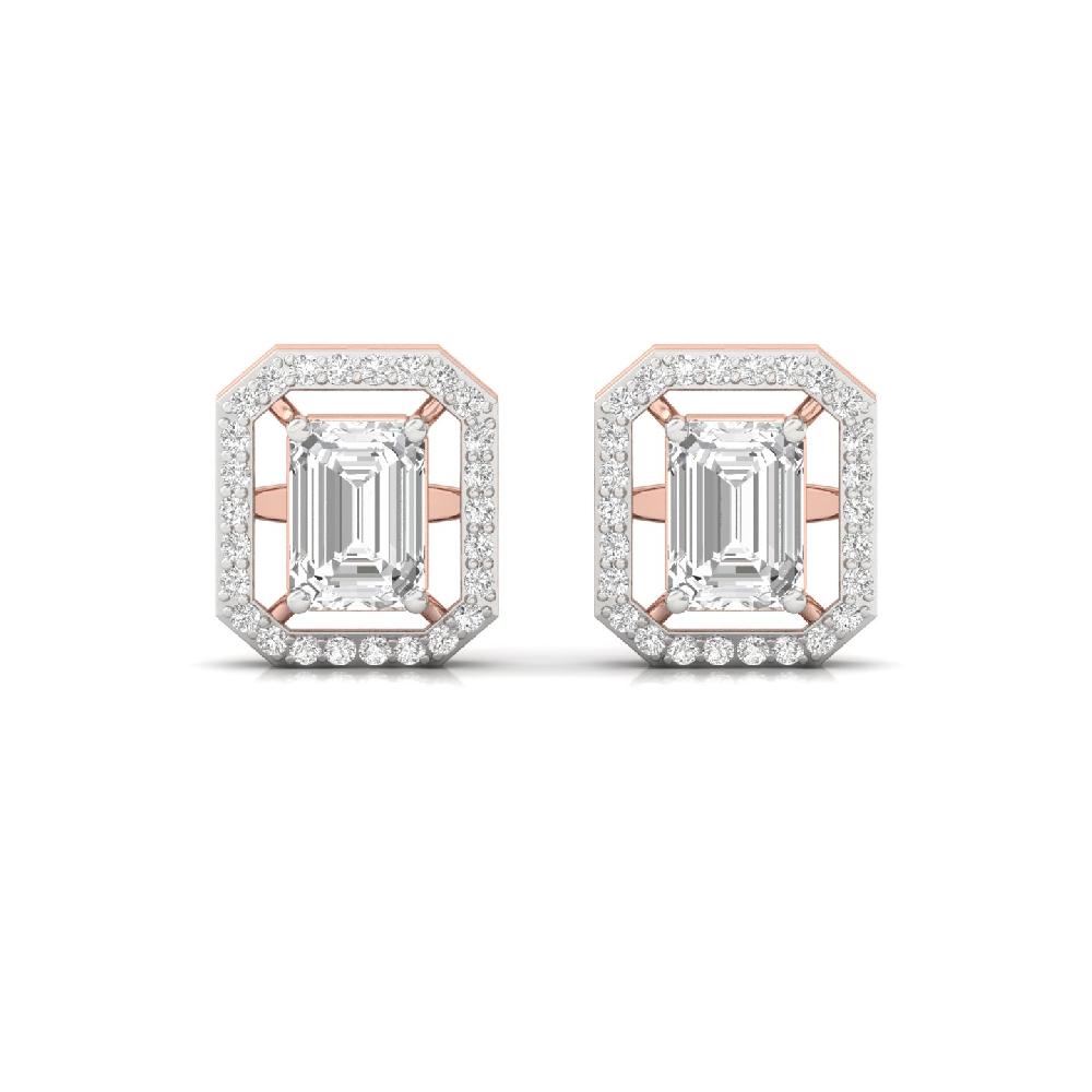 Emerald Cut Statement Earrings Lab Grown Diamonds