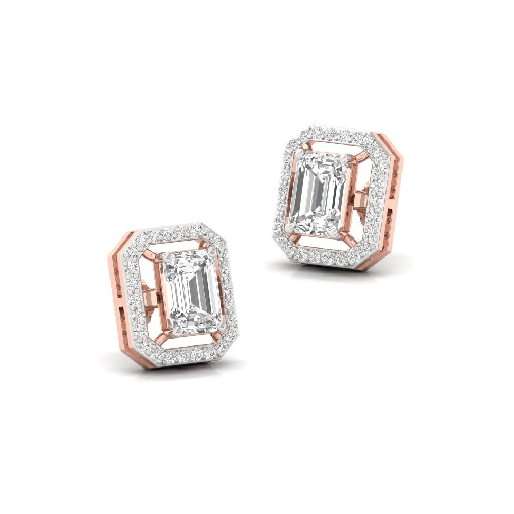 Emerald Cut Statement Earrings Lab Grown Diamonds