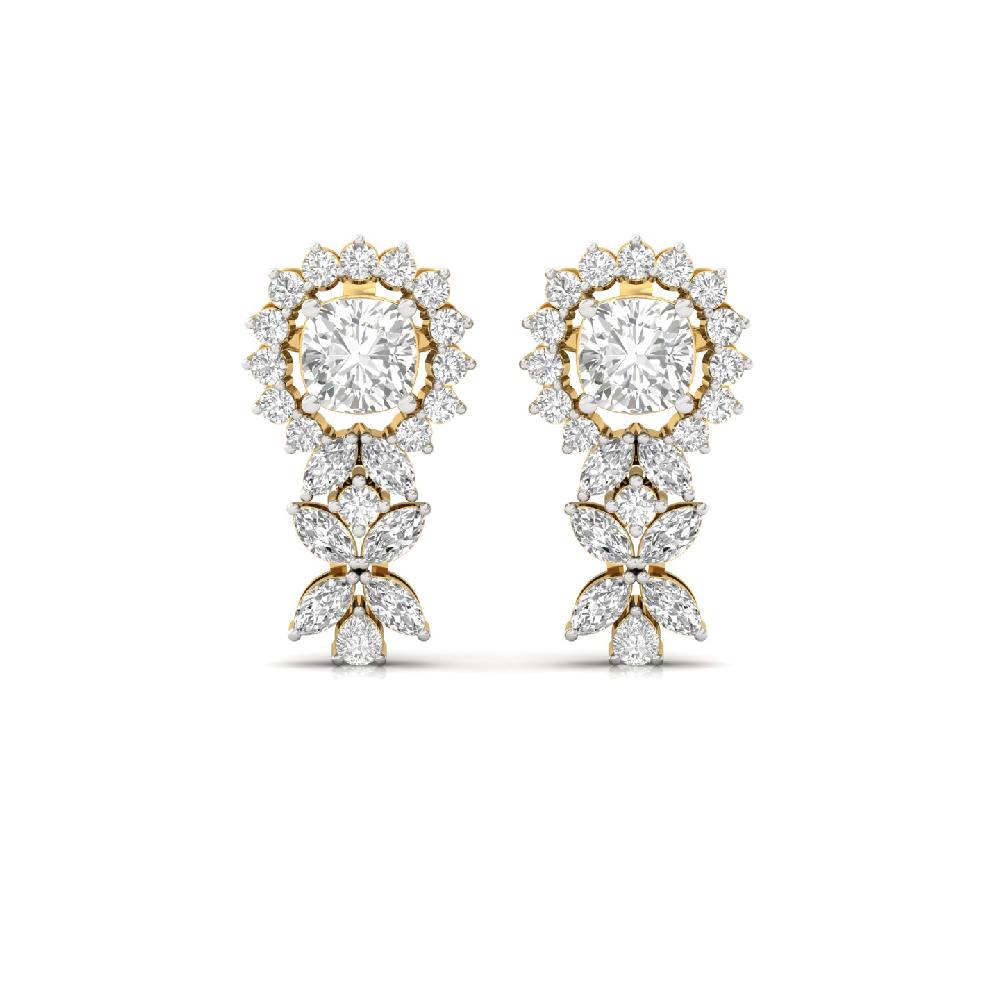 Cushion & Marquise Cut Lab Grown Diamond Designer Earrings  
