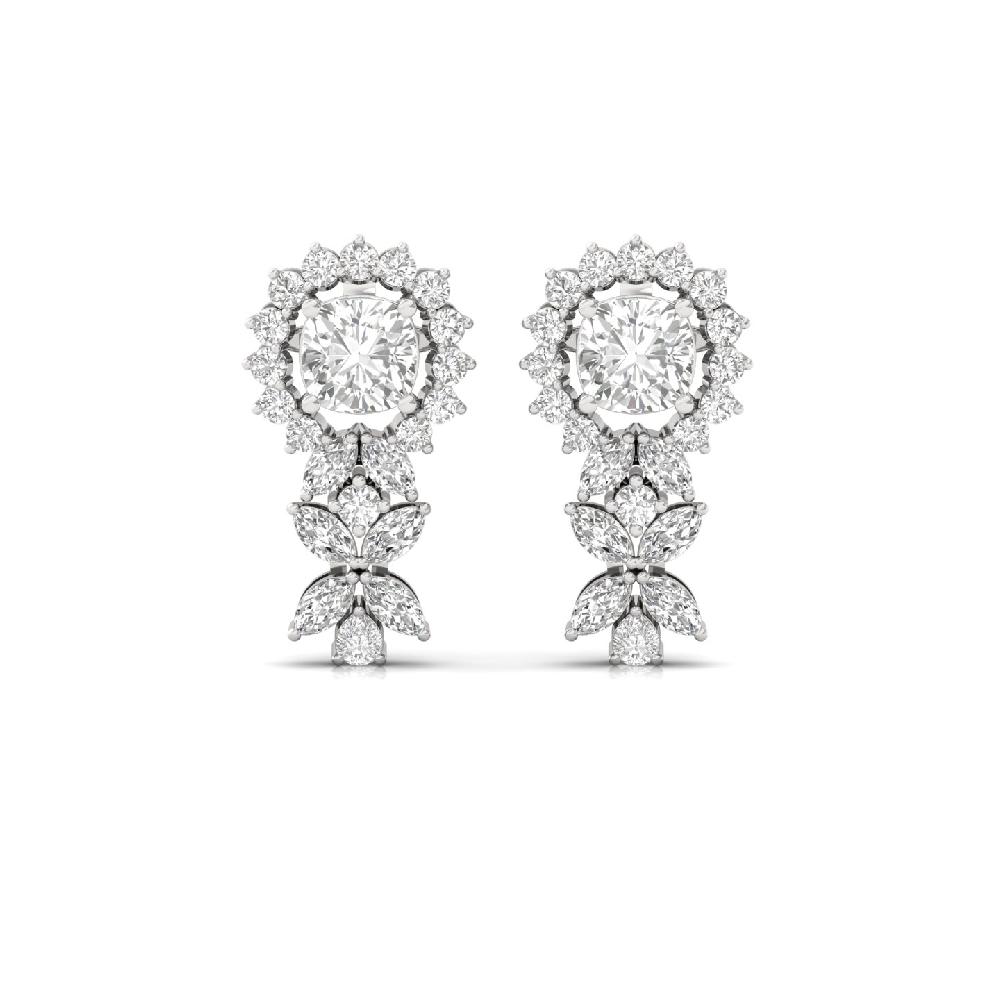 Cushion & Marquise Cut Lab Grown Diamond Designer Earrings  