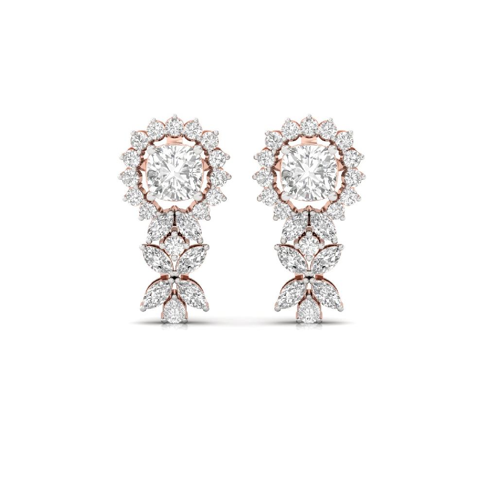 Cushion & Marquise Cut Lab Grown Diamond Designer Earrings  