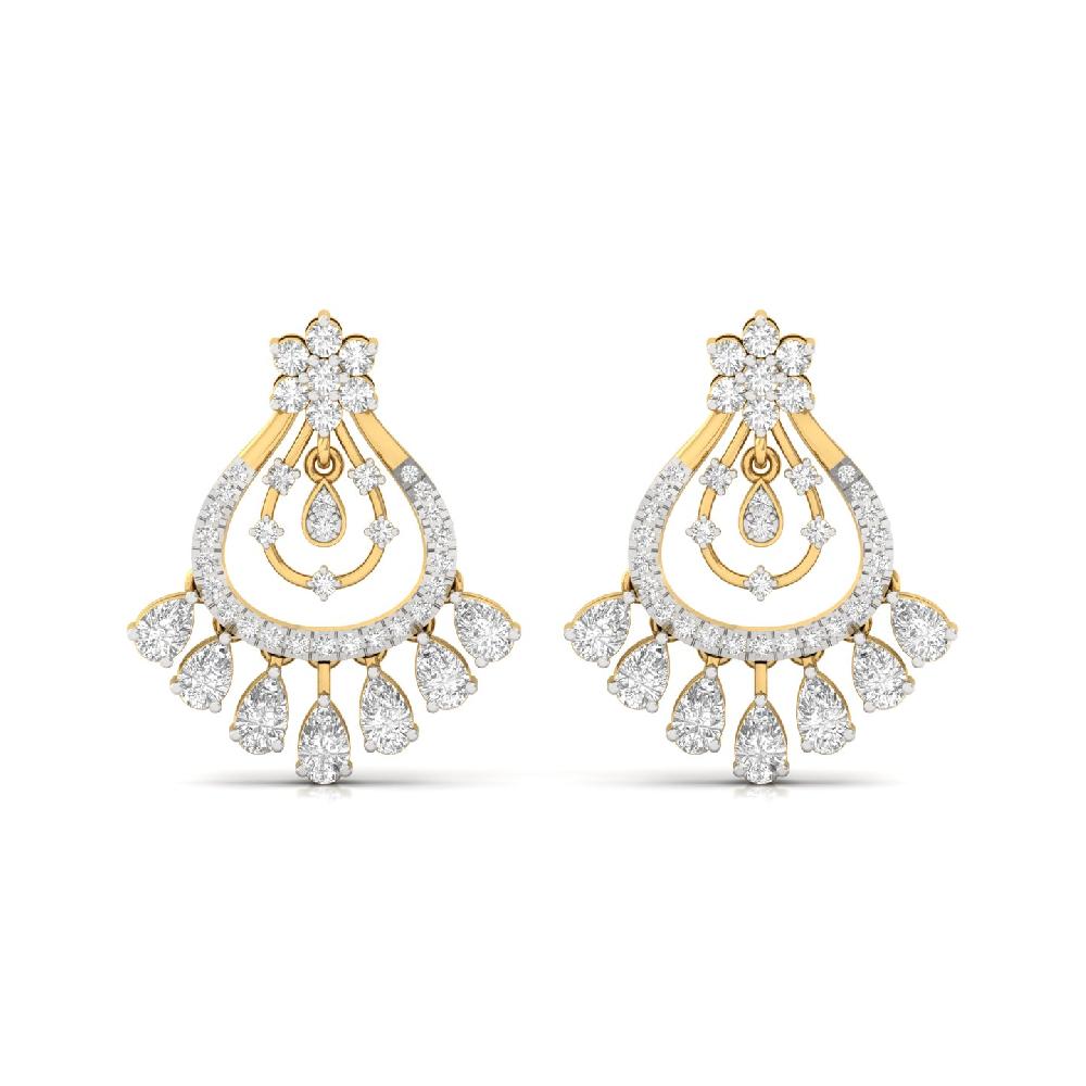 Pear & Round Cut Lab Grown Diamond Luxury Earrings