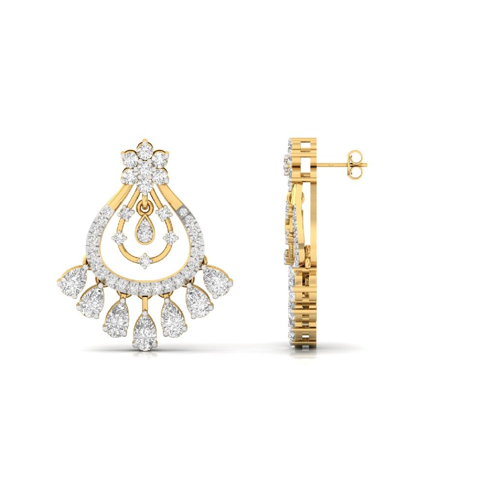 Pear & Round Cut Lab Grown Diamond Luxury Earrings