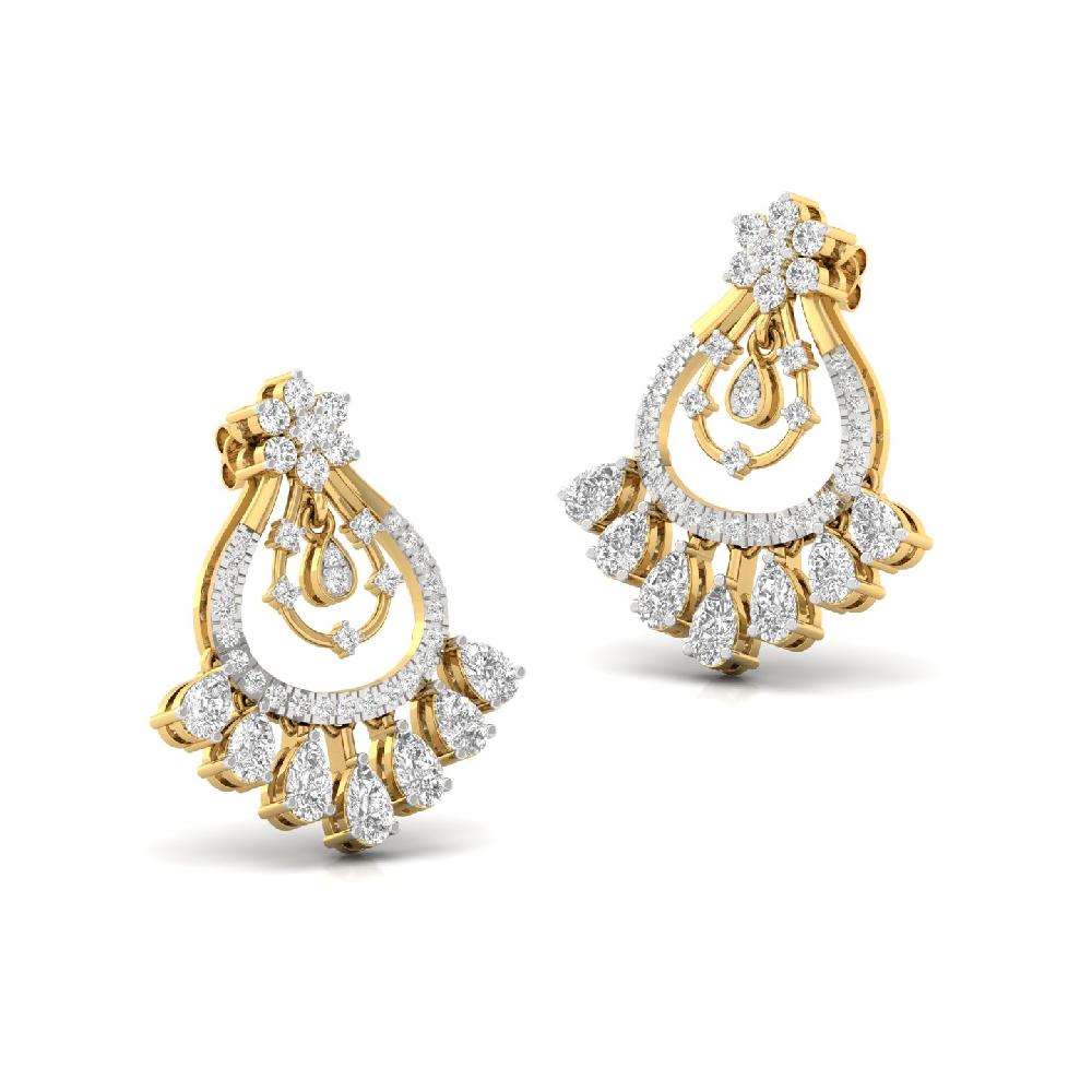 Pear & Round Cut Lab Grown Diamond Luxury Earrings