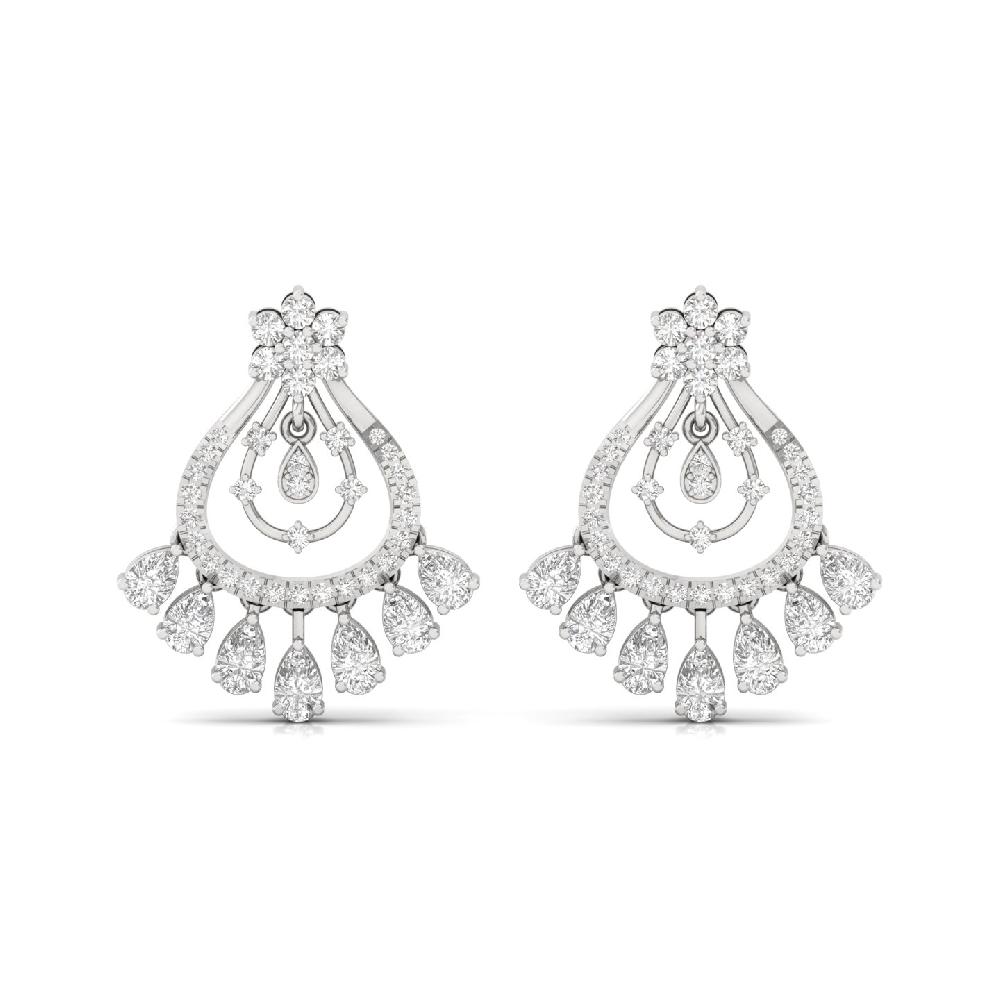 Pear & Round Cut Lab Grown Diamond Luxury Earrings