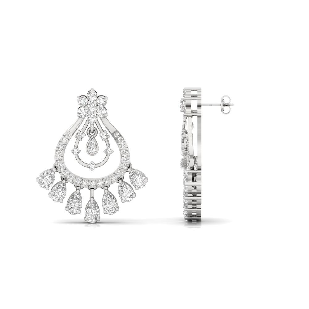 Pear & Round Cut Lab Grown Diamond Luxury Earrings