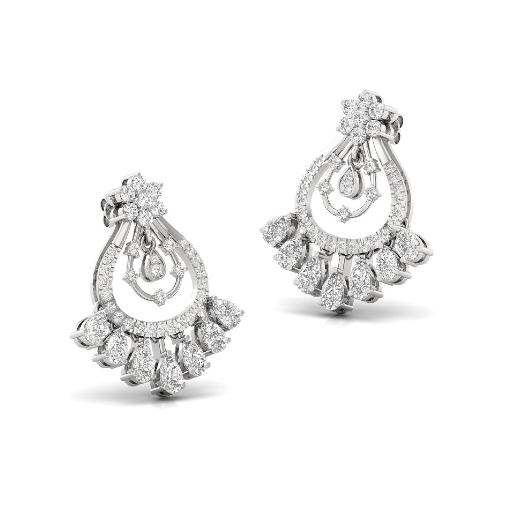 Pear & Round Cut Lab Grown Diamond Luxury Earrings