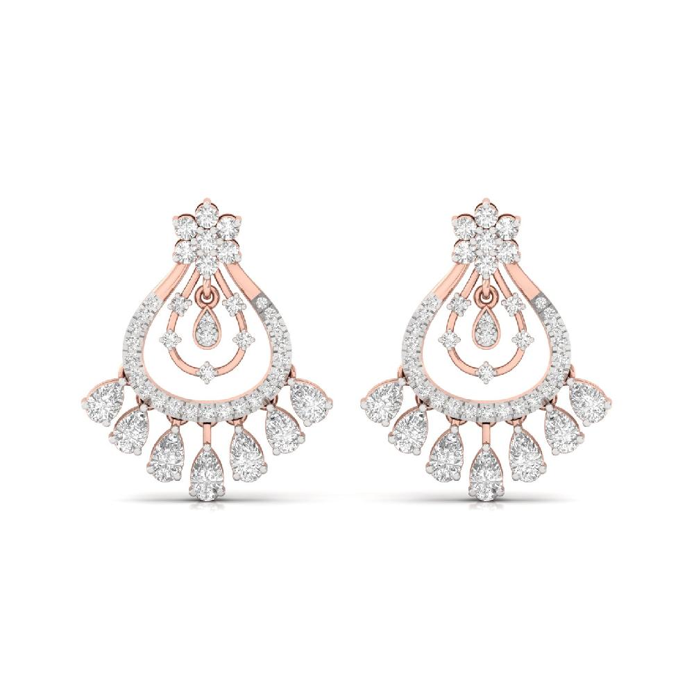 Pear & Round Cut Lab Grown Diamond Luxury Earrings