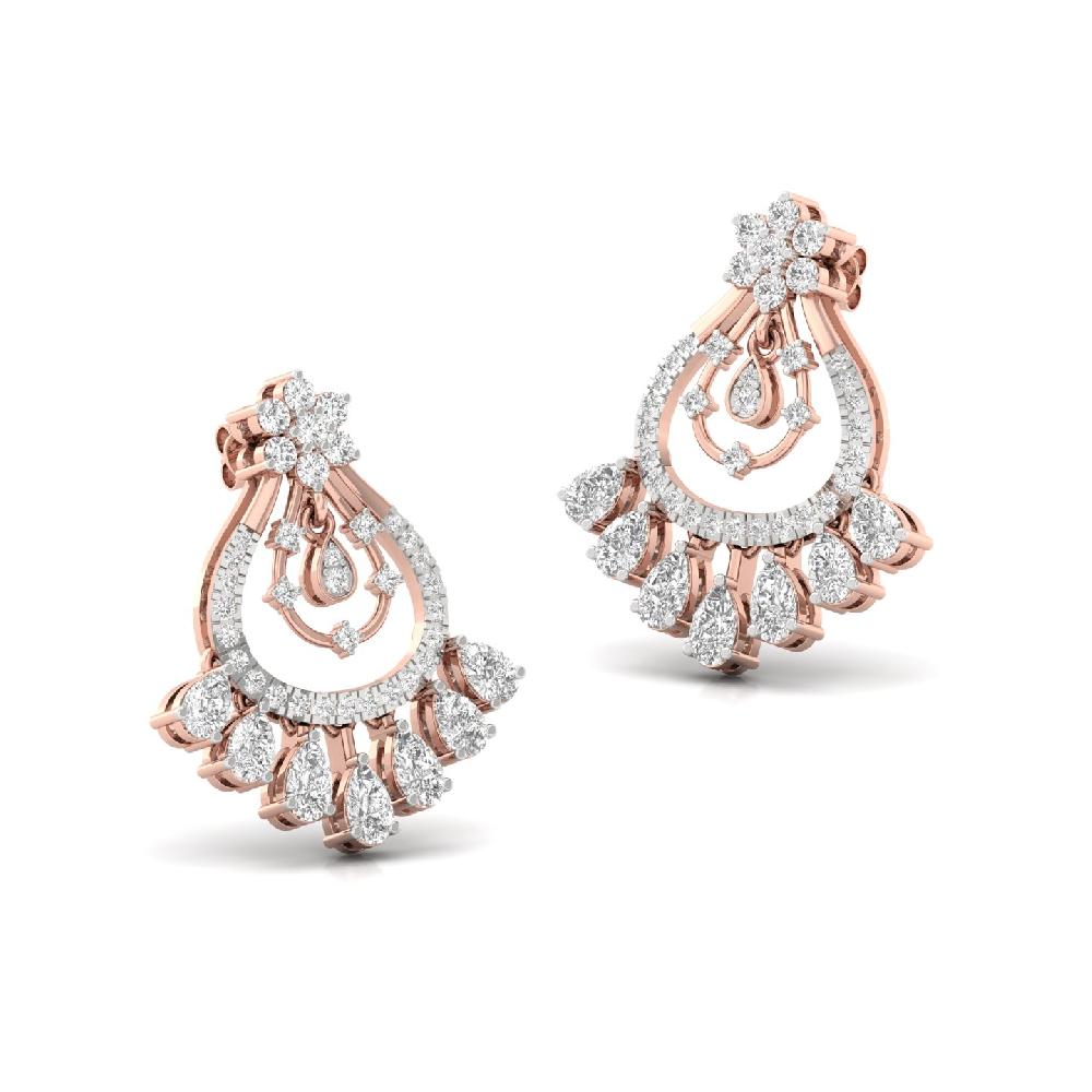 Pear & Round Cut Lab Grown Diamond Luxury Earrings