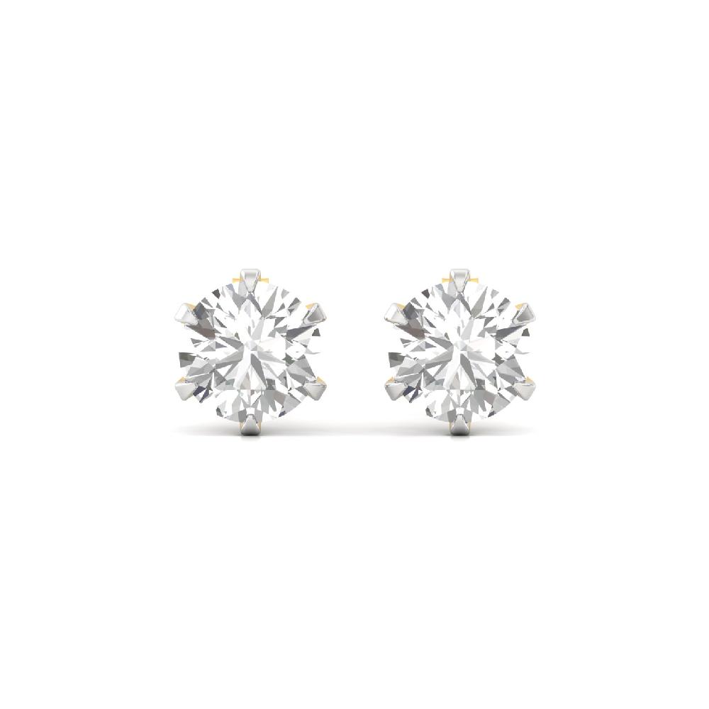 2.00ct Solitaire Round Cut CVD Diamond Stud Earrings