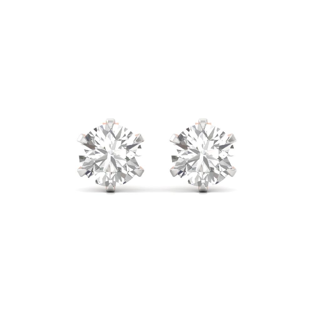 2.00ct Solitaire Round Cut CVD Diamond Stud Earrings