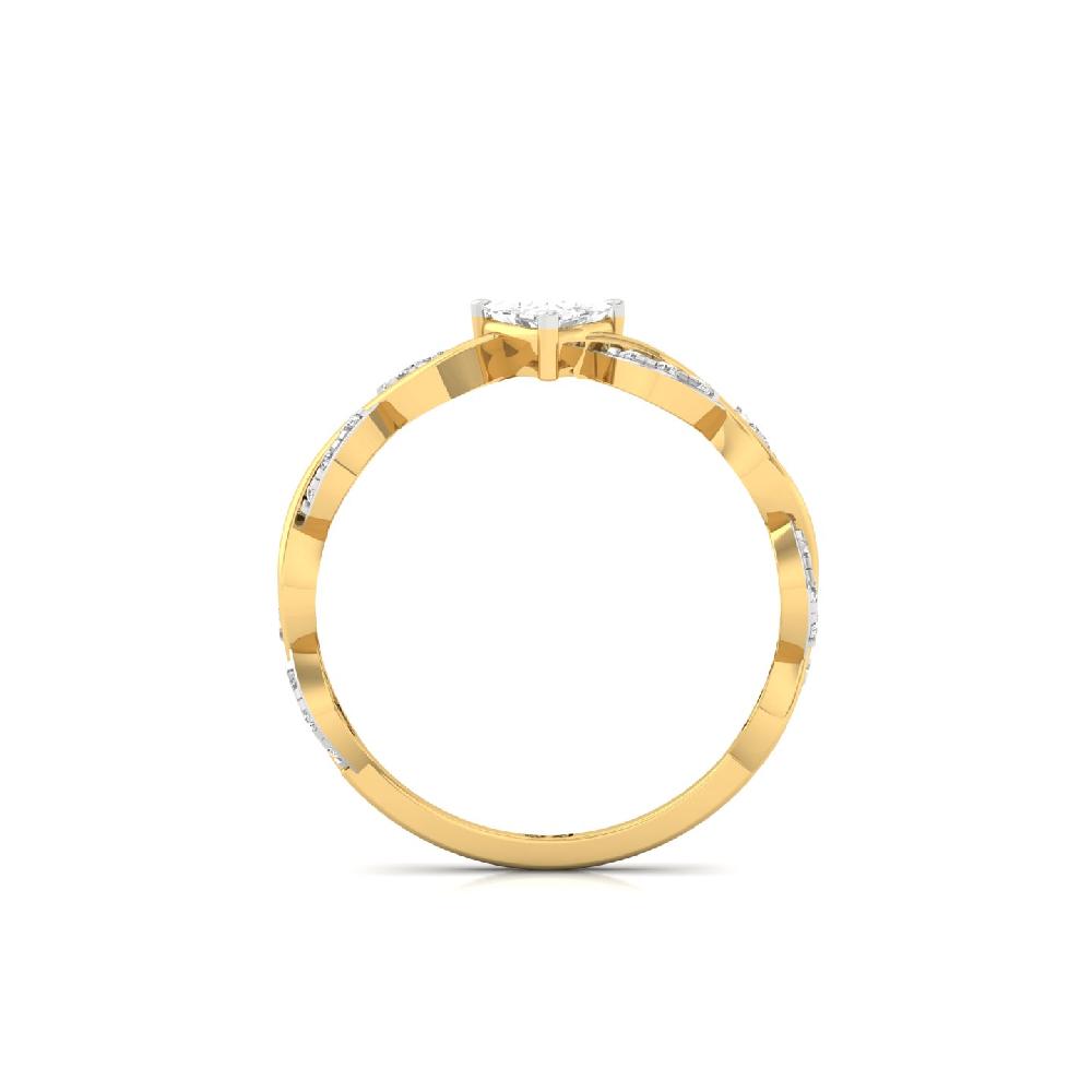 0.35ct Trillion Cut Solitaire Lab Grown CVD  Diamond Ring