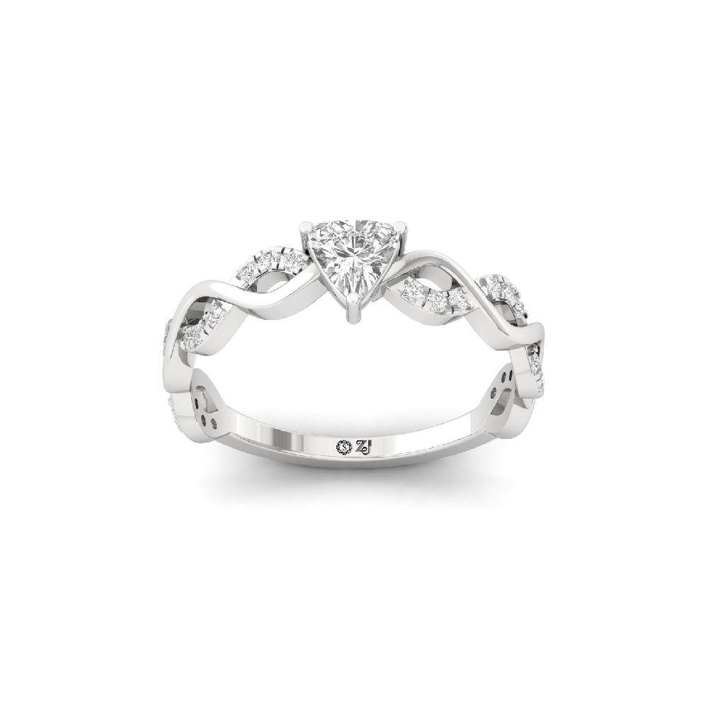 0.35ct Trillion Cut Solitaire Lab Grown CVD  Diamond Ring
