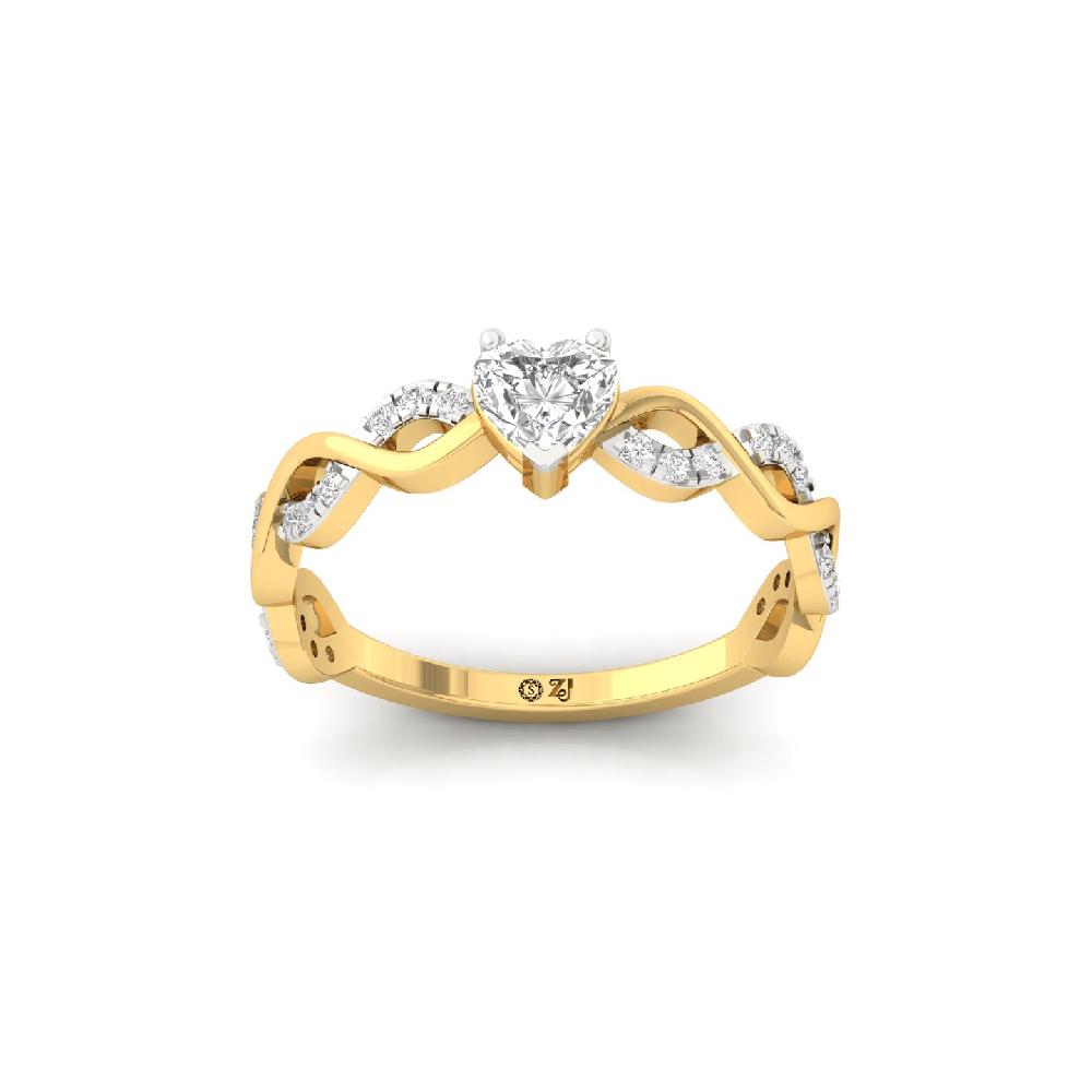 0.44ct Heart Cut Solitaire Lab Grown CVD Diamond Ring