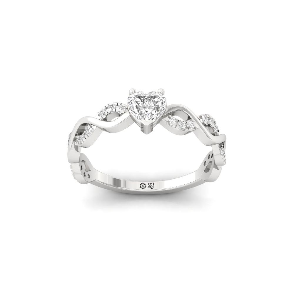 0.44ct Heart Cut Solitaire Lab Grown CVD Diamond Ring
