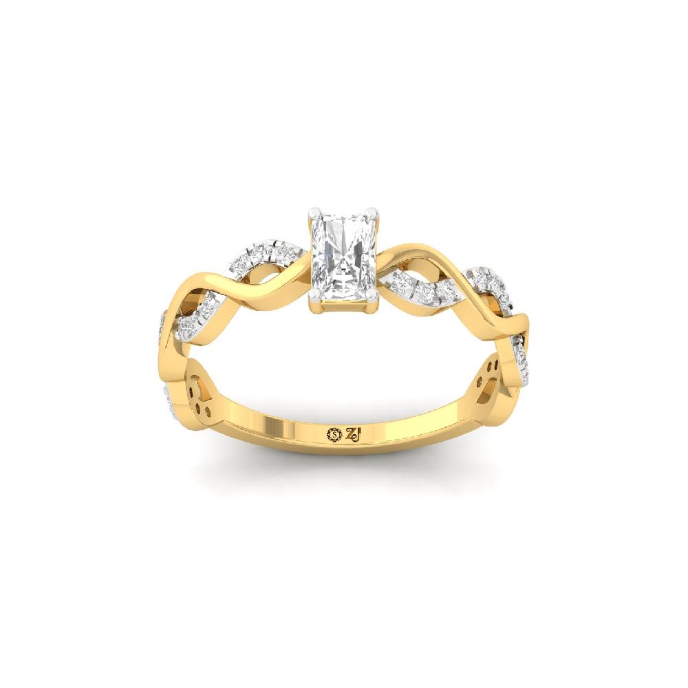 0.46ct Radiant Cut Solitaire  CVD Diamond Ring