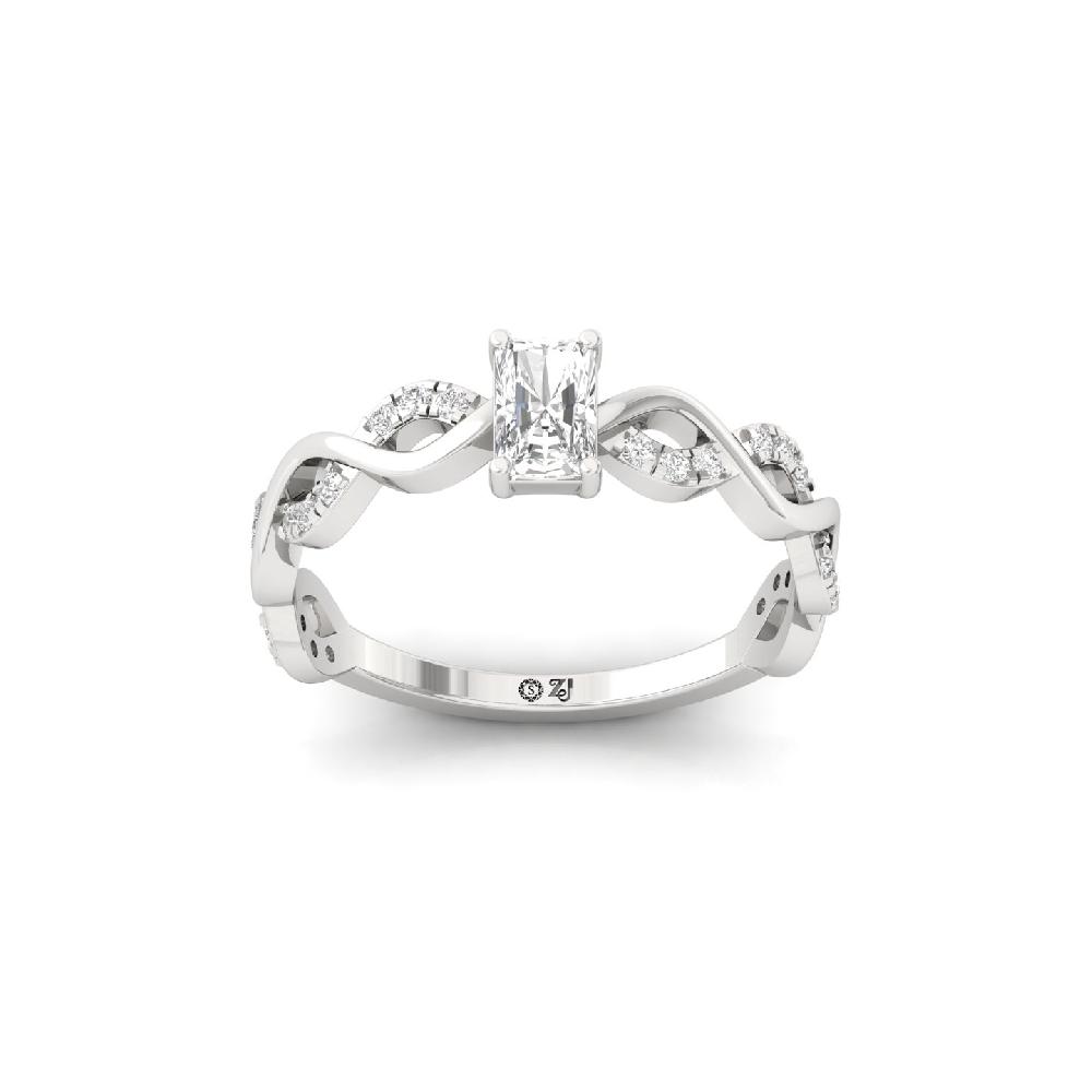 0.46ct Radiant Cut Solitaire  CVD Diamond Ring