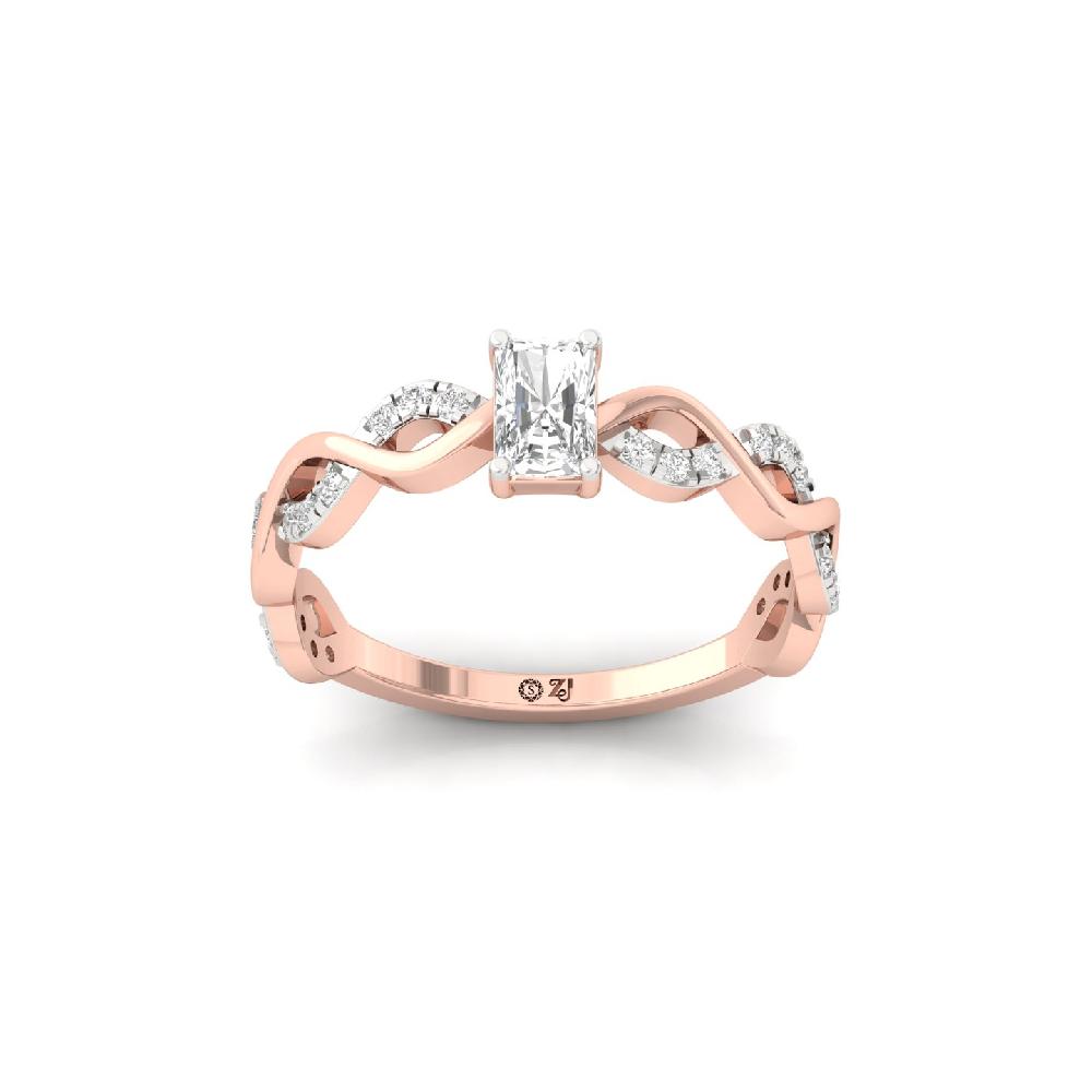 0.46ct Radiant Cut Solitaire  CVD Diamond Ring
