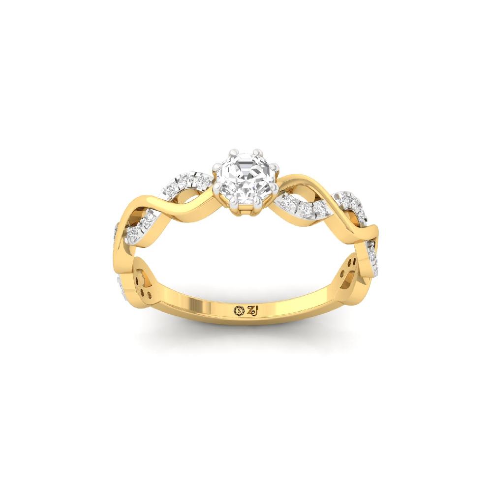 0.51ct Octagon Cut Solitaire Lab-Grown CVD Diamond Ring