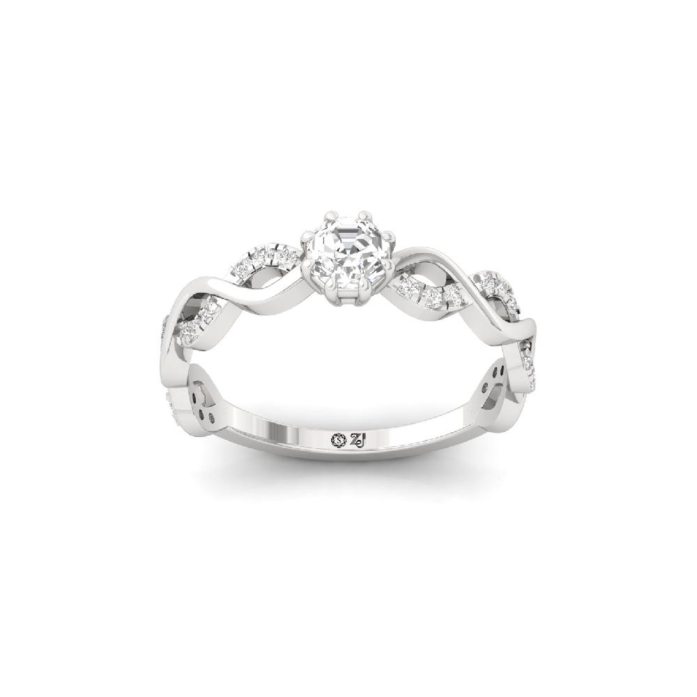 0.51ct Octagon Cut Solitaire Lab-Grown CVD Diamond Ring