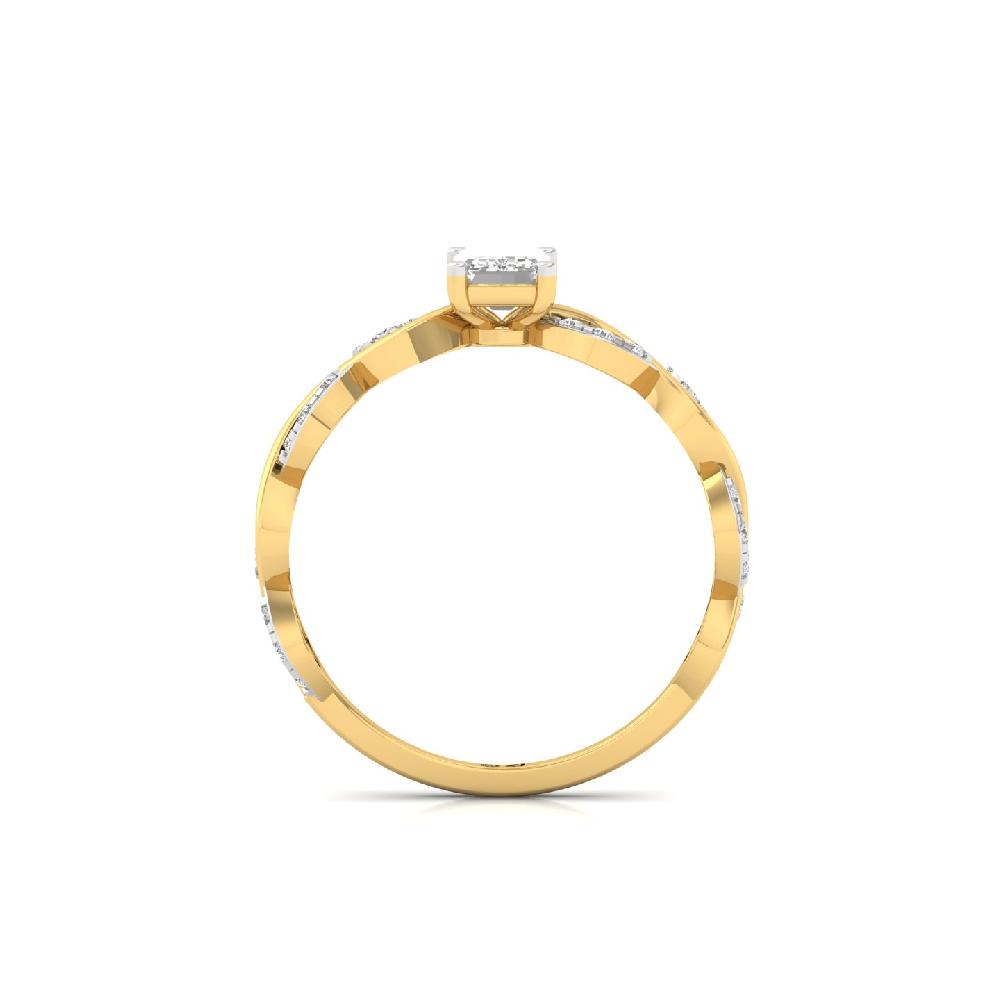 0.56ct Emerald Cut Solitaire Diamond Ring Minimalist CVD Diamond 