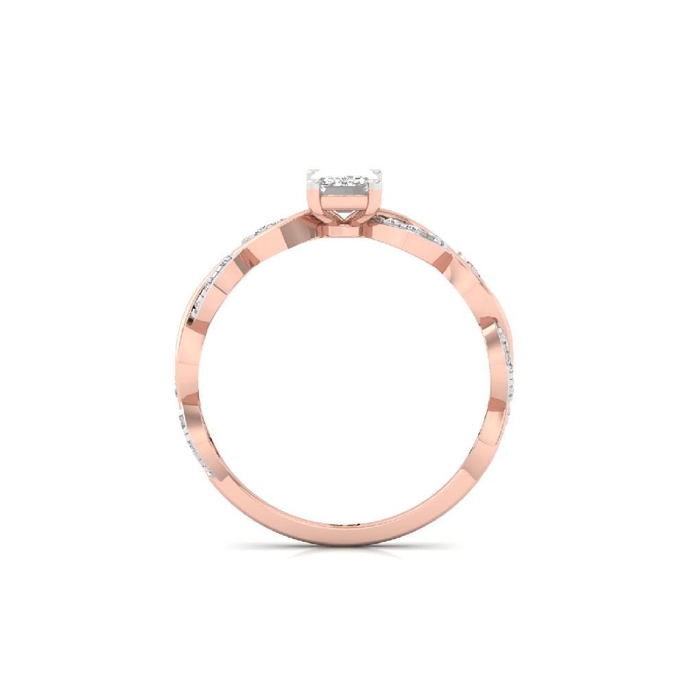 0.56ct Emerald Cut Solitaire Diamond Ring Minimalist CVD Diamond 