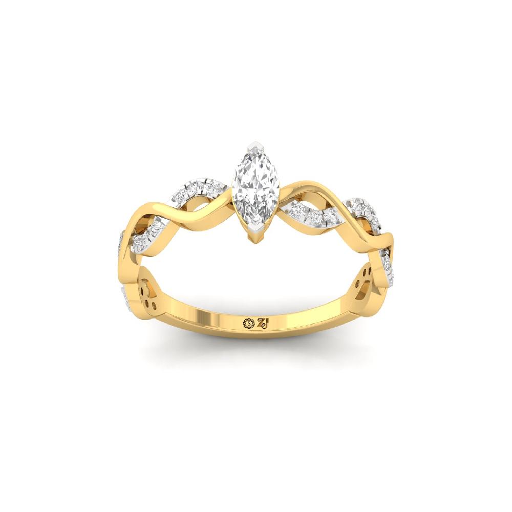 0.28ct Marquise Cut Solitaire Lab Grown Diamond Ring