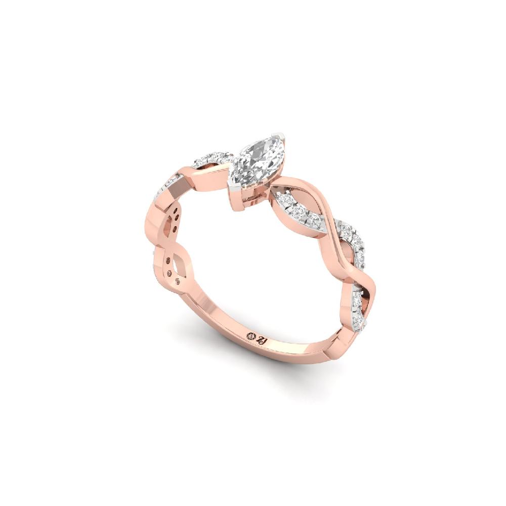 0.28ct Marquise Cut Solitaire Lab Grown Diamond Ring