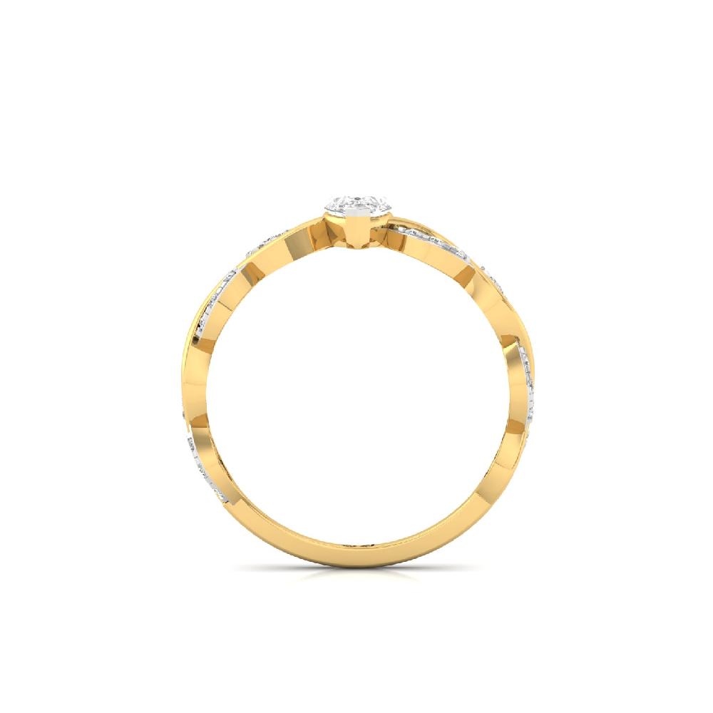 0.35ct Pear & Round Cut Solitaire Lab Grown Diamond Ring