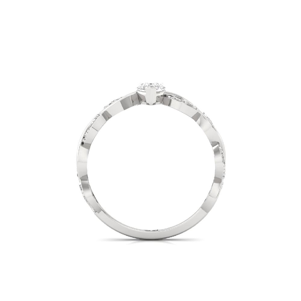 0.35ct Pear & Round Cut Solitaire Lab Grown Diamond Ring