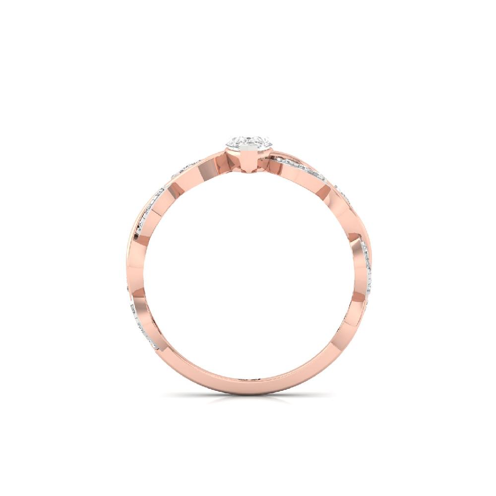 0.35ct Pear & Round Cut Solitaire Lab Grown Diamond Ring