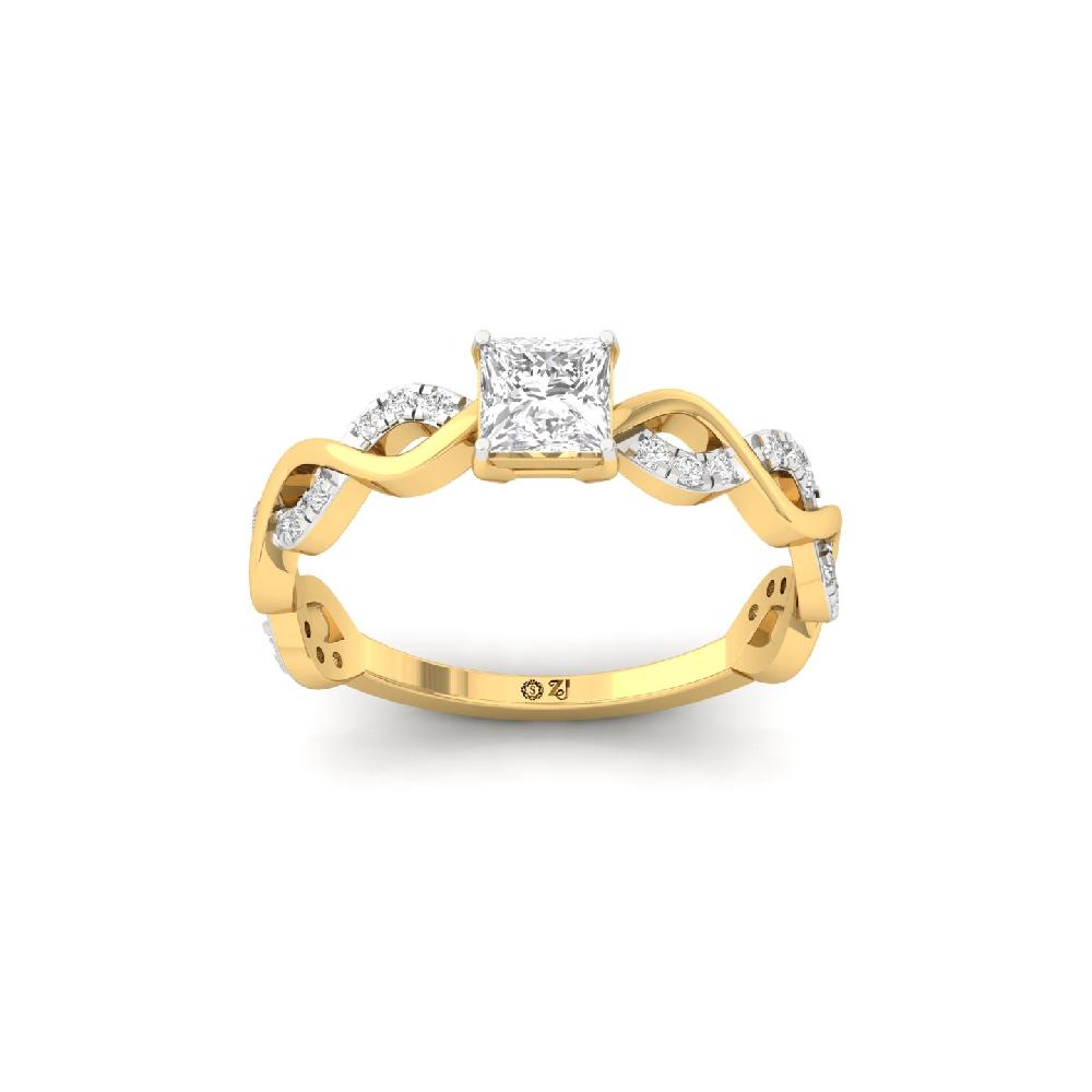 0.57 Princess Cut Solitaire Lab Grown Diamond Ring 