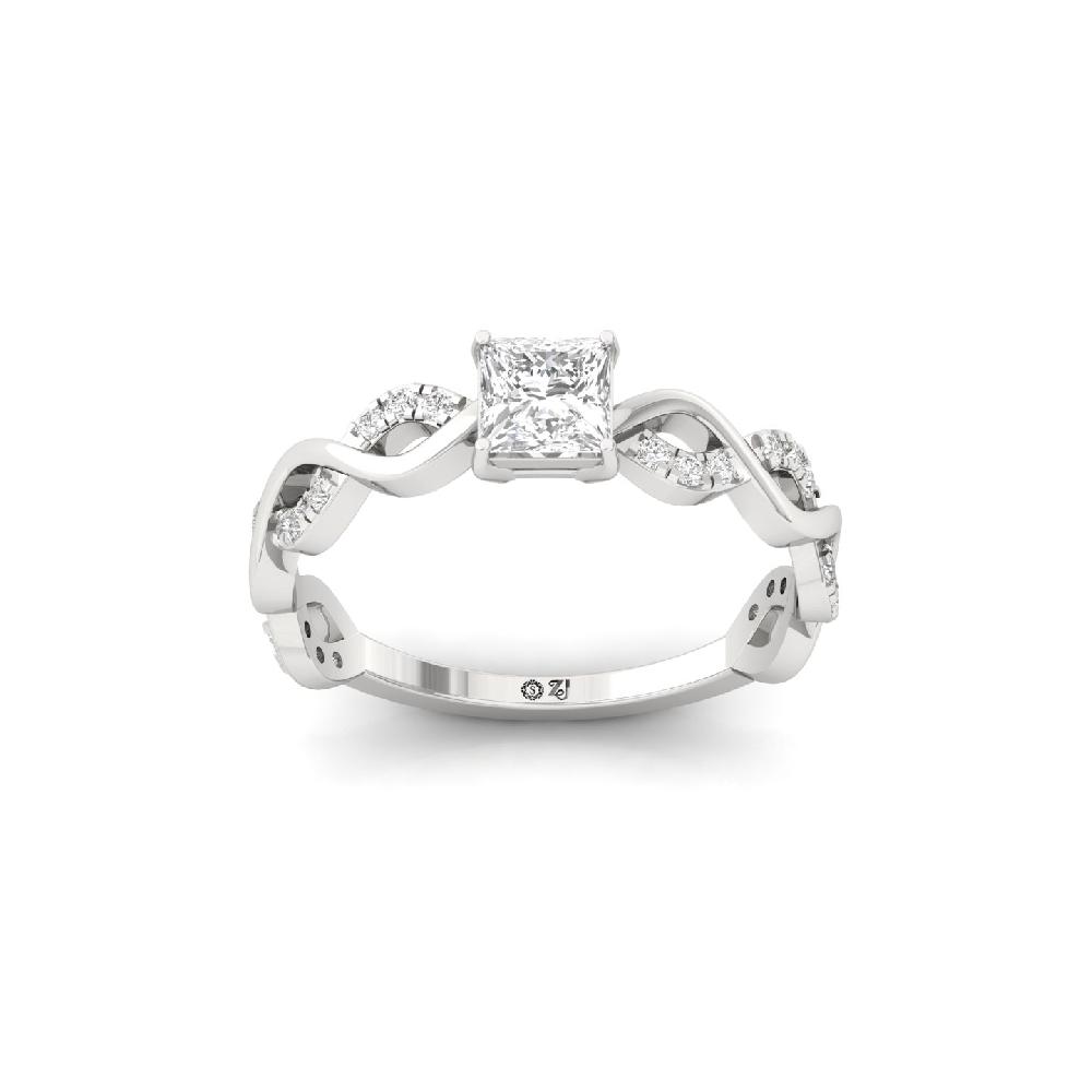 0.57 Princess Cut Solitaire Lab Grown Diamond Ring 