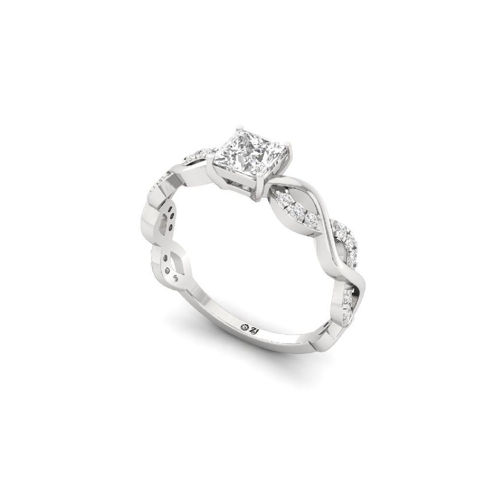 0.57 Princess Cut Solitaire Lab Grown Diamond Ring 