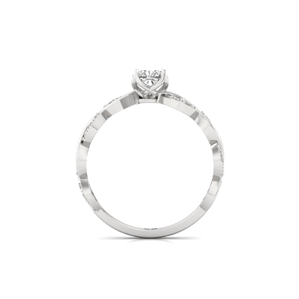 0.65ct Cushion Cut Solitaire Lab Grown Diamond  with Round Accents