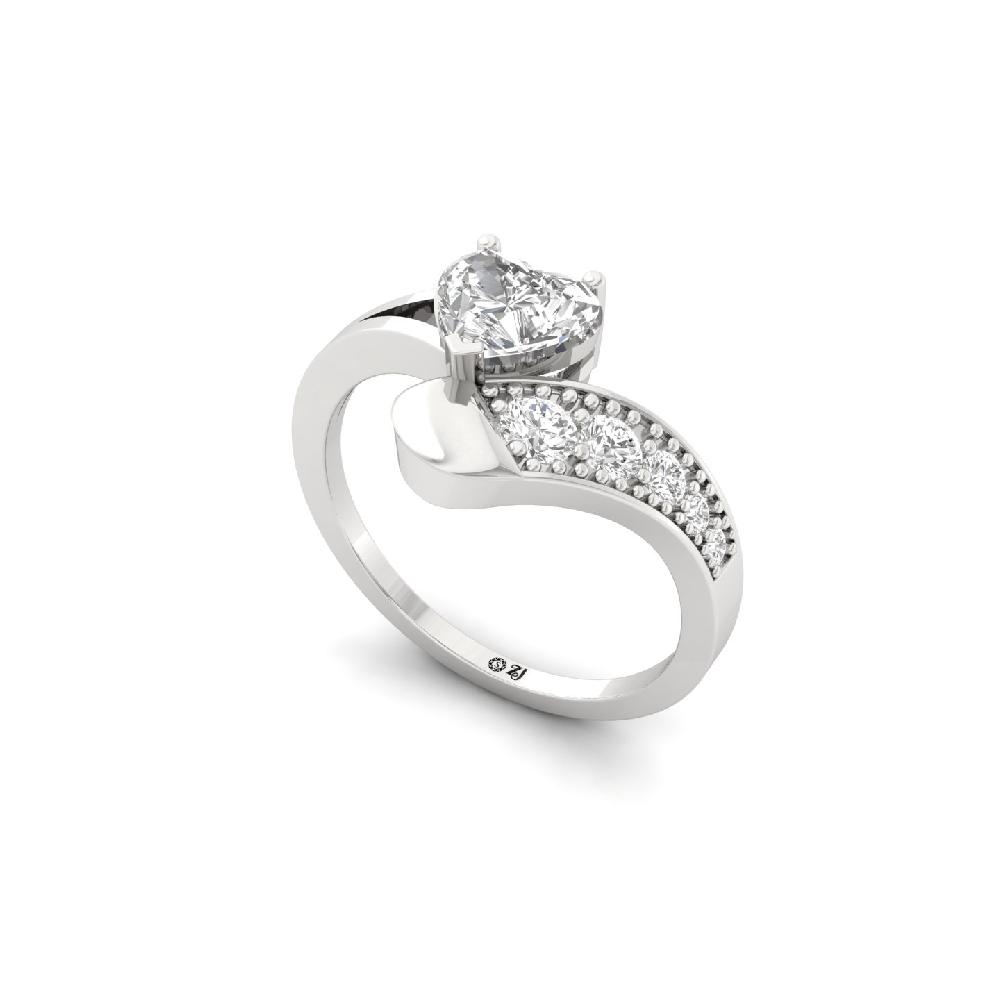 0.84ct Heart Cut Solitaire Lab Grown Diamond Ring