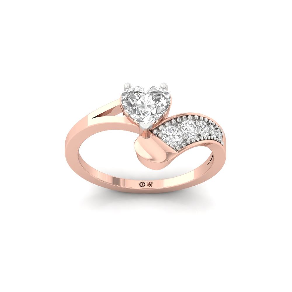 0.84ct Heart Cut Solitaire Lab Grown Diamond Ring