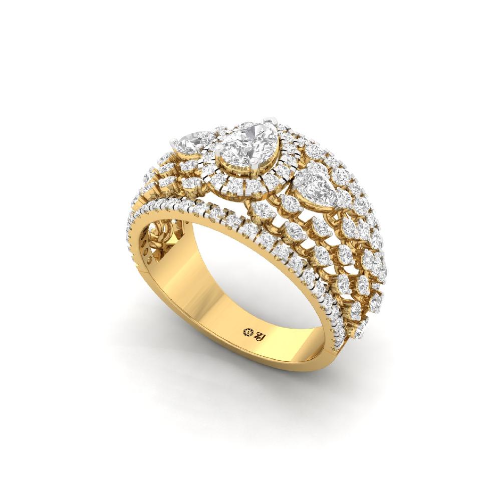 1.19ct Pear & Round Cut Trio Lab Grown Diamond Ring