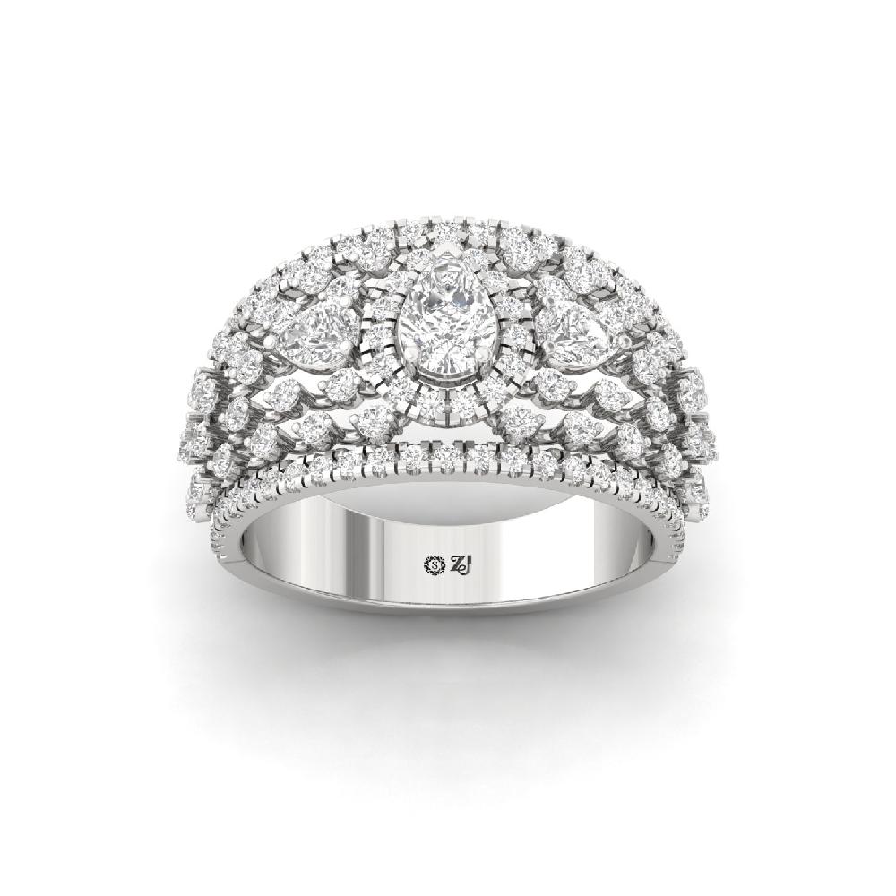 1.19ct Pear & Round Cut Trio Lab Grown Diamond Ring