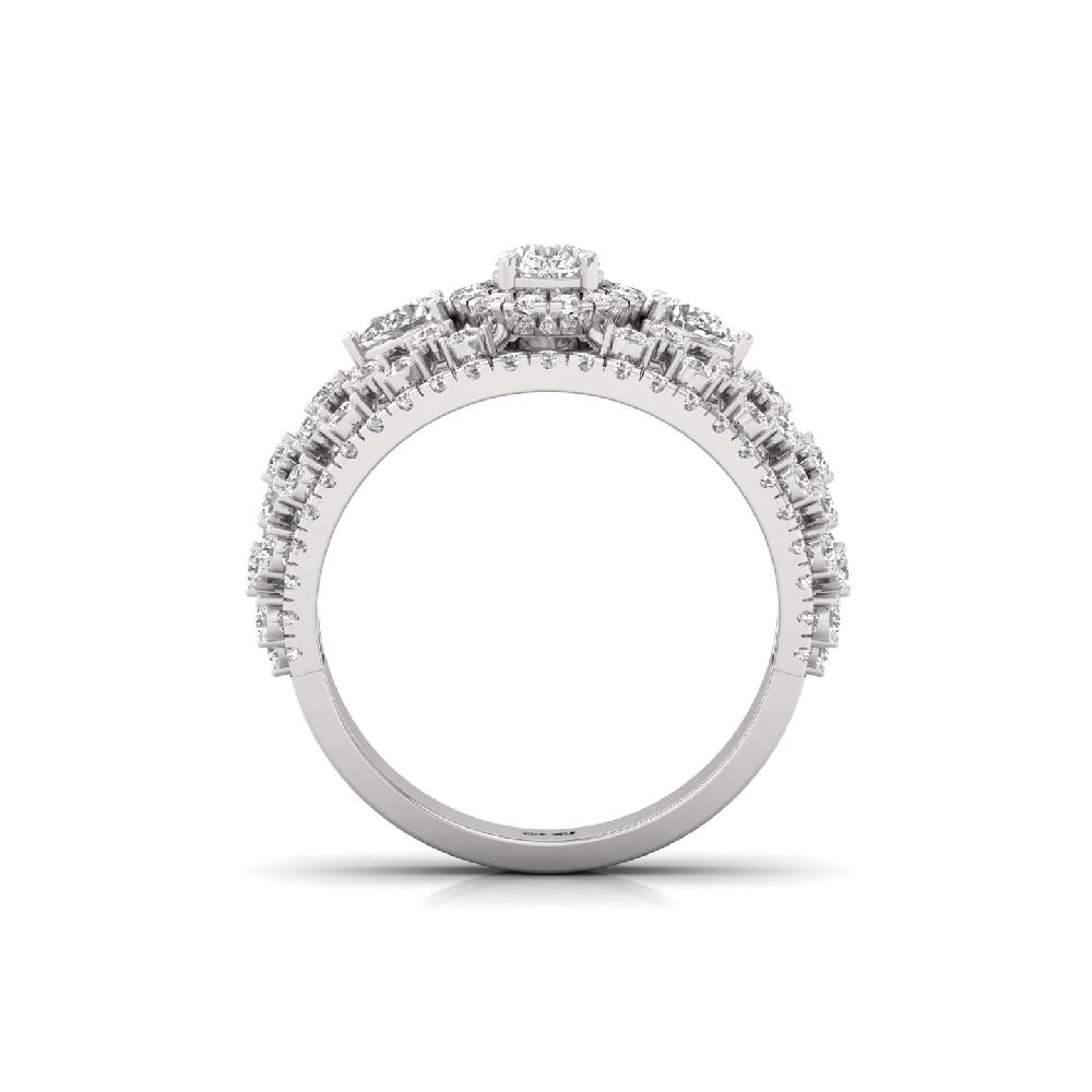 1.19ct Pear & Round Cut Trio Lab Grown Diamond Ring