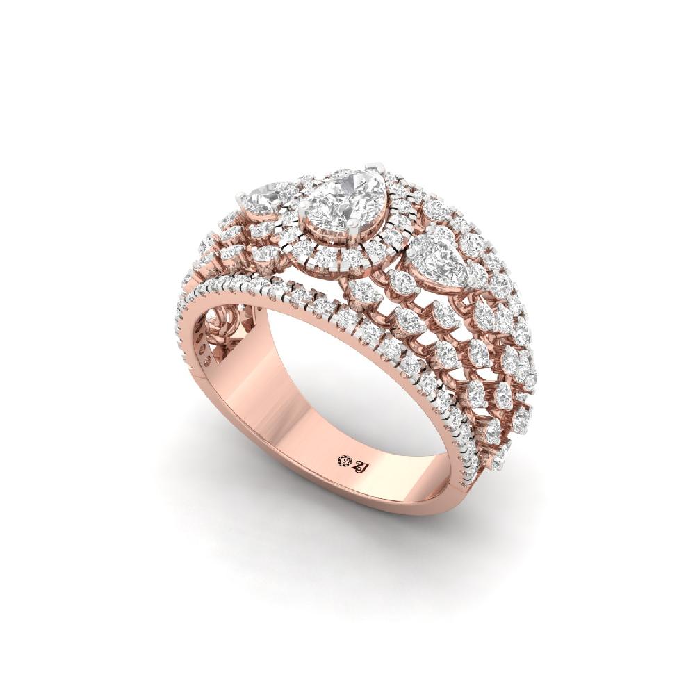 1.19ct Pear & Round Cut Trio Lab Grown Diamond Ring