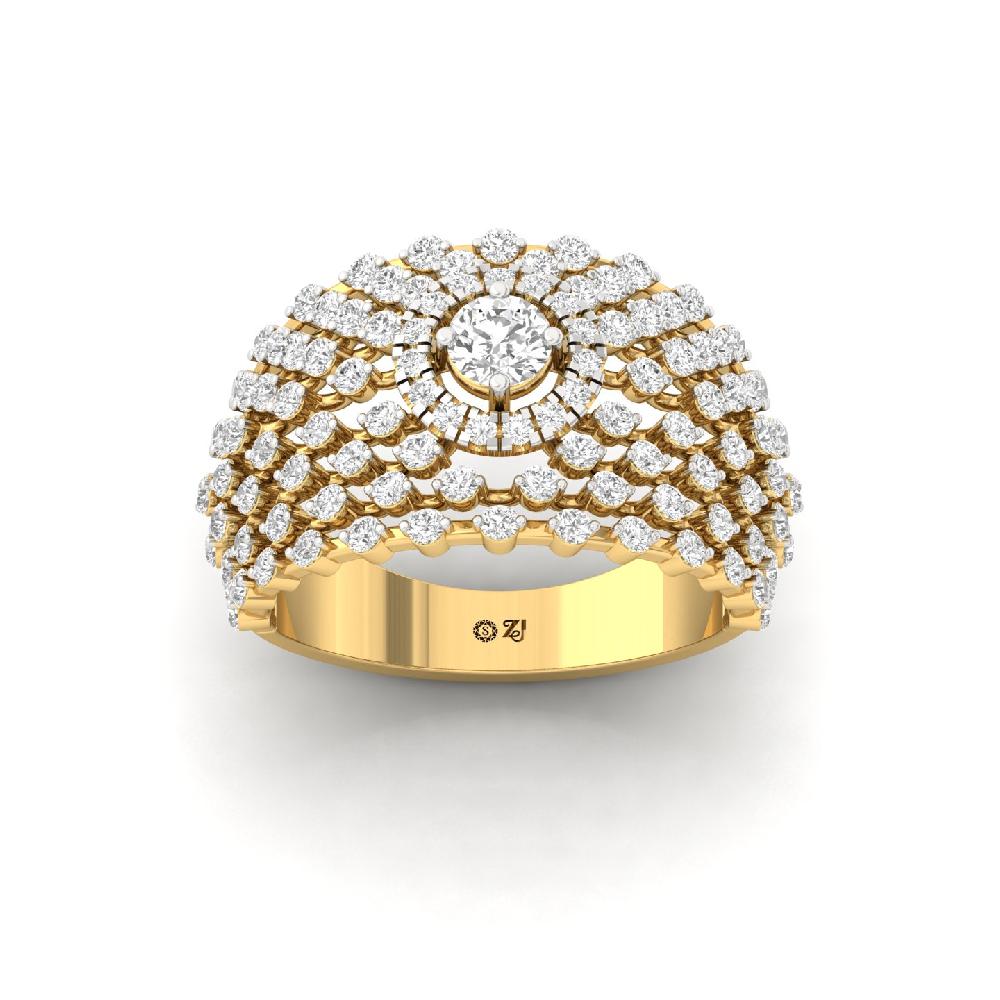 Unique Round Cut Cvd Lab Grown Diamond Ring 