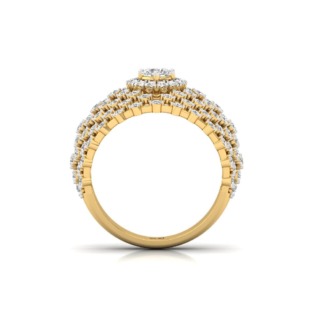 Unique Round Cut Cvd Lab Grown Diamond Ring 