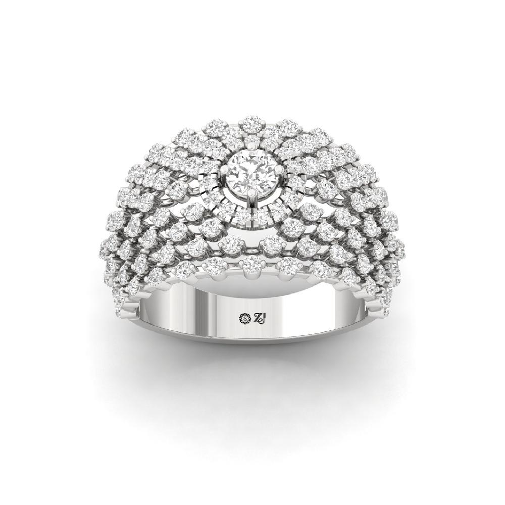 Unique Round Cut Cvd Lab Grown Diamond Ring 