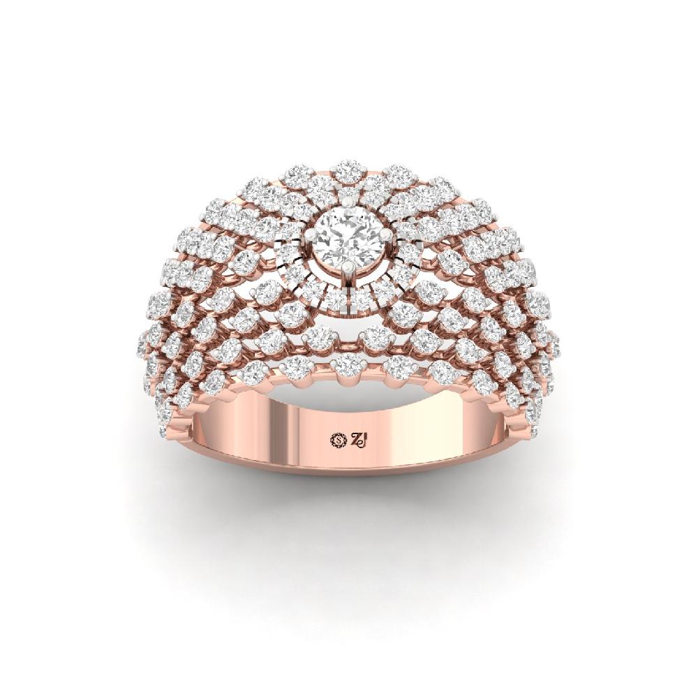 Unique Round Cut Cvd Lab Grown Diamond Ring 