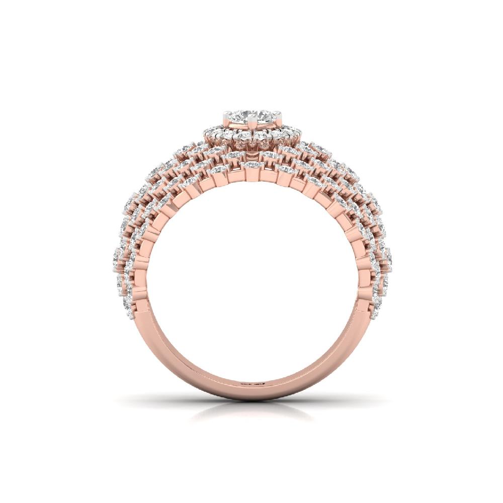 Unique Round Cut Cvd Lab Grown Diamond Ring 